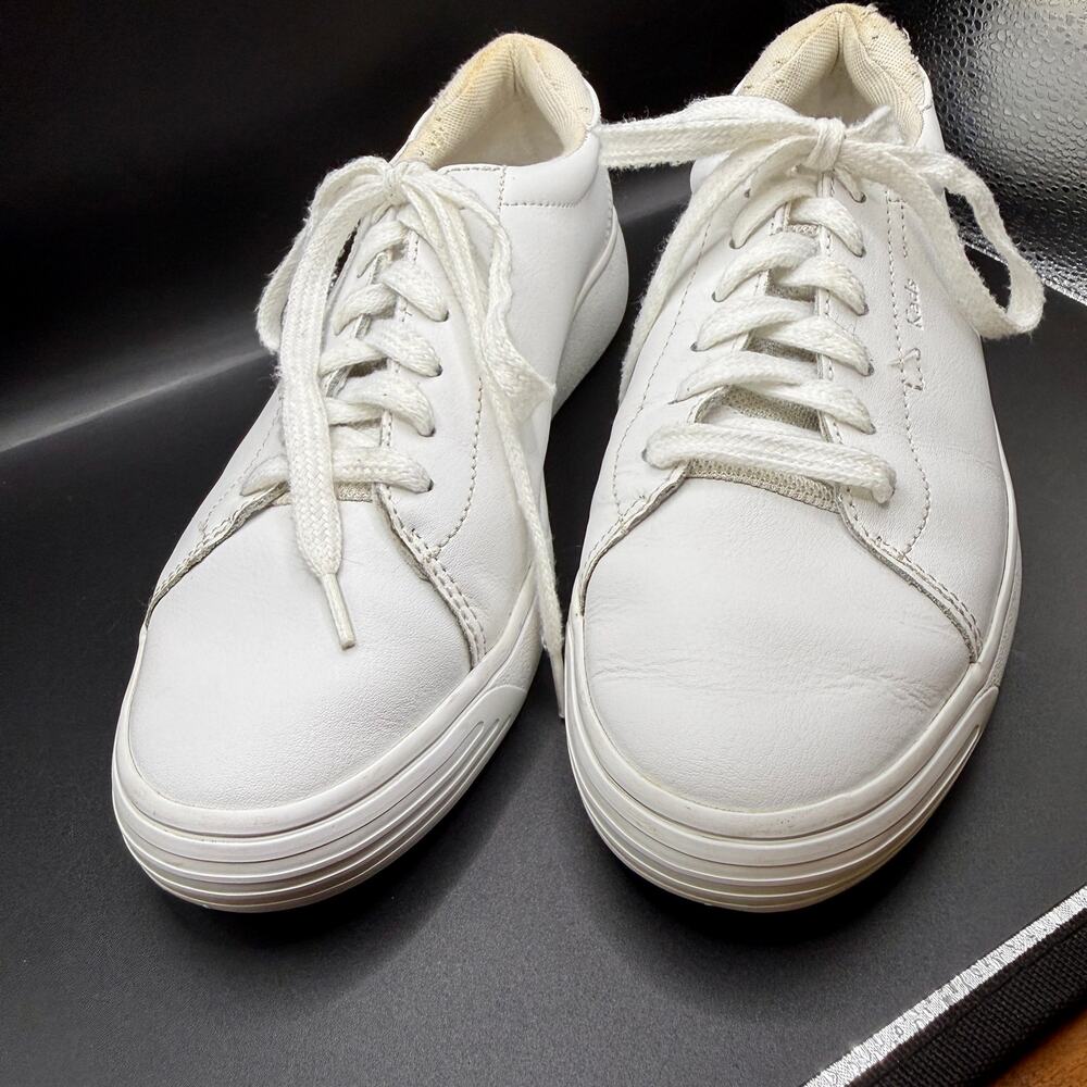 Keds Alley Leather Women’s 8 White Sneakers WH65869 Lace Up Court Shoes